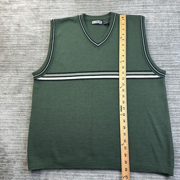 VINTAGE Xtreme Gear Sweater Vest Mens Large Green Cricket Tennis Golf Y2K - Picture 7 of 7